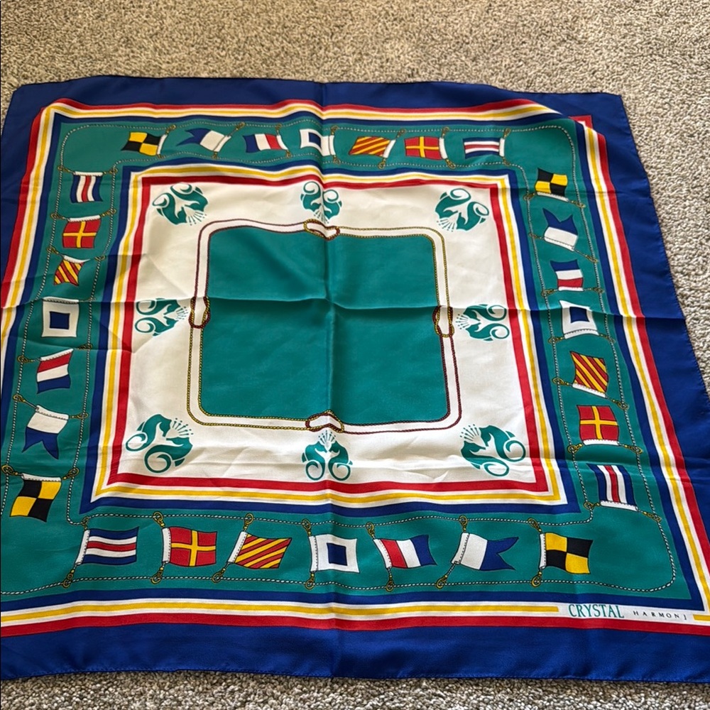 Crystal Harmony Nautical Silk Scarf